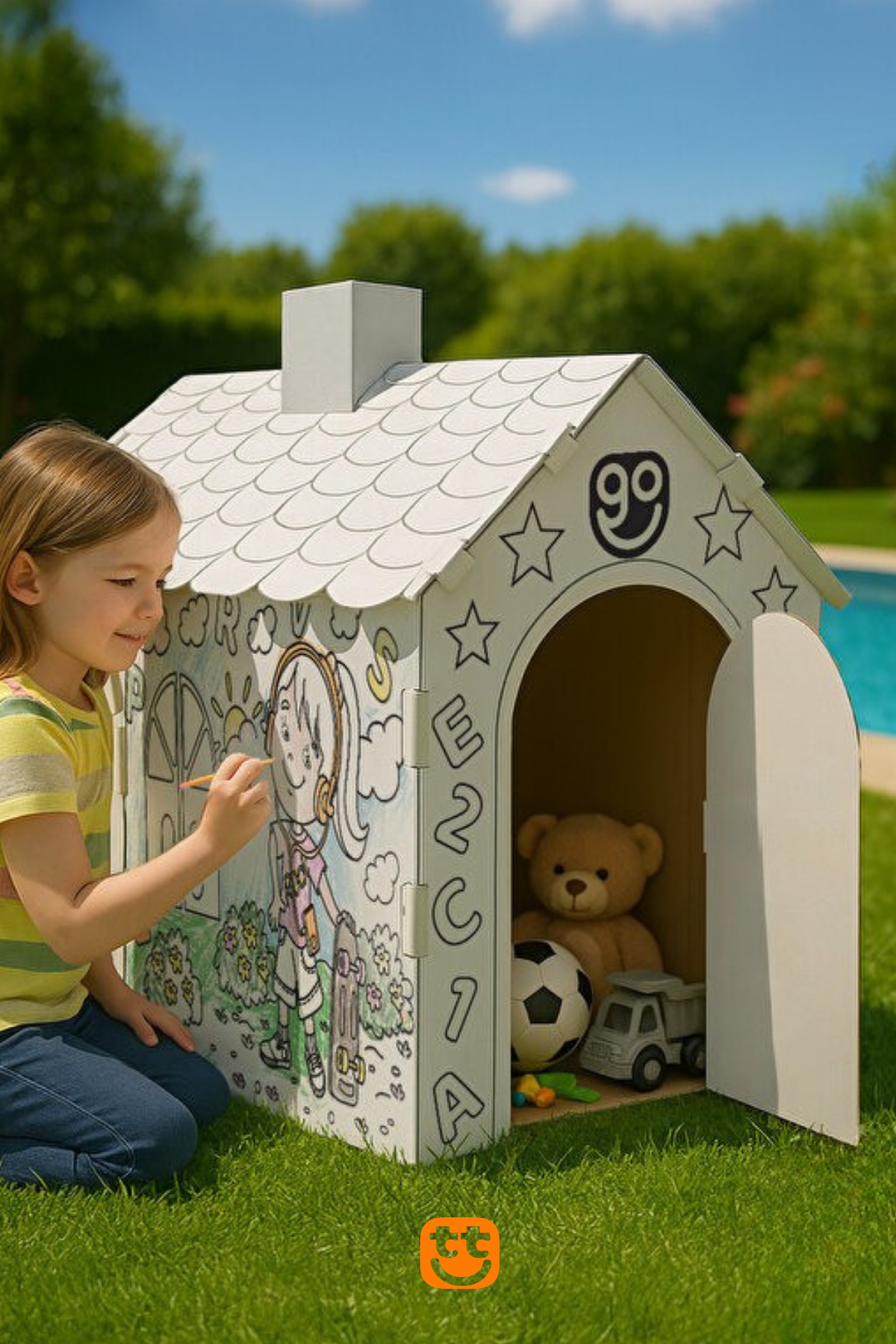 TıkToys™-Dayanıklı Karton Boyama Evi - Eğlenceli ve Yaratıcı Aktivite